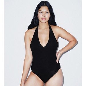 American Apparel Black Halter Bodysuit